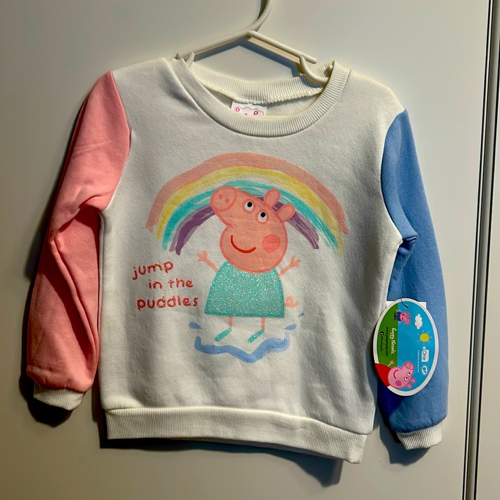 Peppa Pig Kids Sweatshirt - White, Pink, and Blue